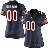 Women Nike Chicago Bears Customized Navy Blue Team Color Stitched NFL Game Jersey,baseball caps,new era cap wholesale,wholesale hats